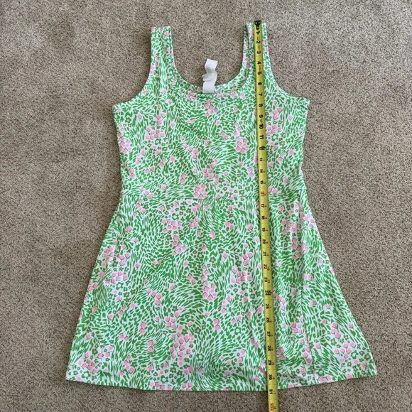 Fabletics Sporty Built in Short Dress Green Pink Floral Athletic Dress - Picture 11 of 11